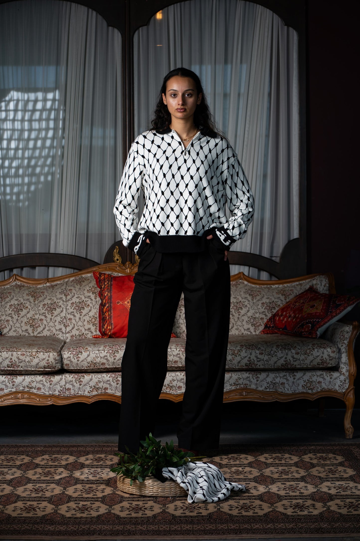 Keffiyeh Quarter Zip