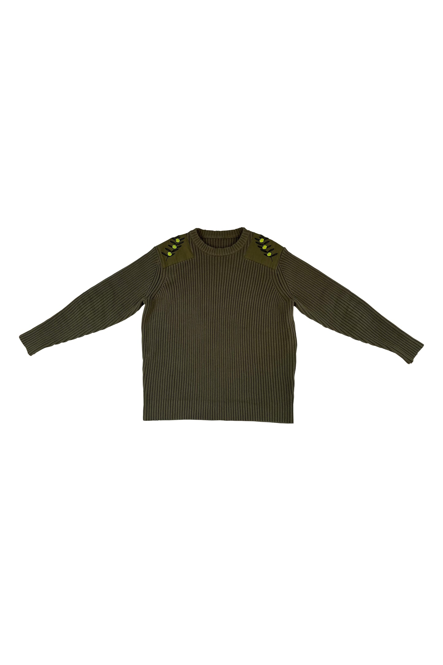 RIBBED PULLOVER//DEEP OLIVE